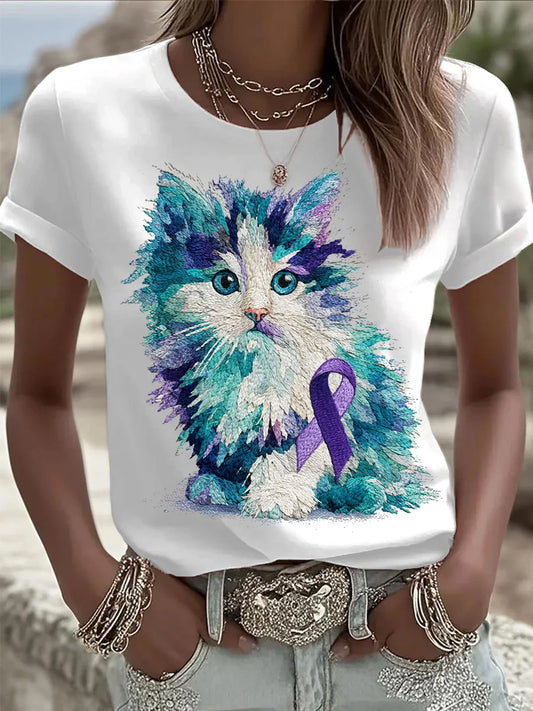Women's Mental Health Awareness Art Print Short Sleeve T-Shirt