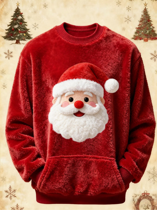 Women's Vintage Christmas Santa Claus Printed Sweatshirt