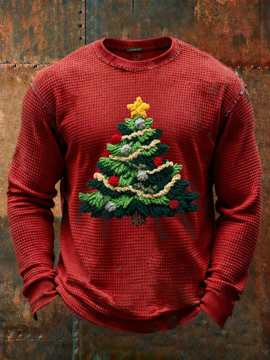 Men's Christmas Waffle Casual T-shirt