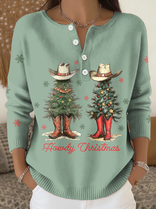 Women's Funny Christmas Santa Art Printed Tops