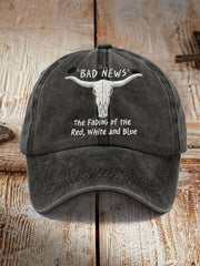 Unisex Bad News The Fading Of The Red White And Blue Print Hat