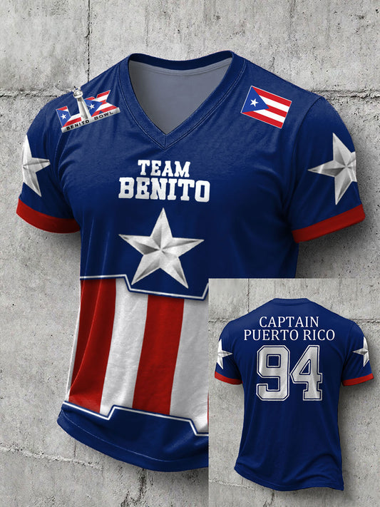 Men's Bunny Football Music Lover Printed T-shirt