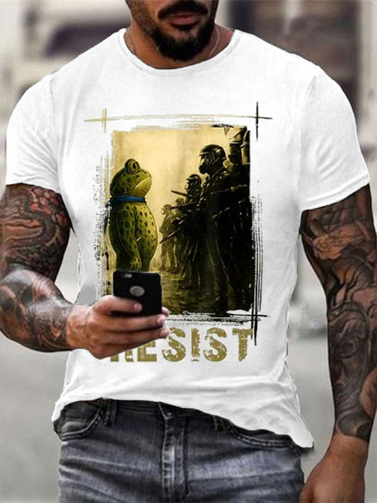 Men's Retro Resist Frog Printed T-shirt