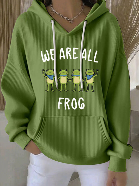 Women's Resist Frog Print Casual Hoodie