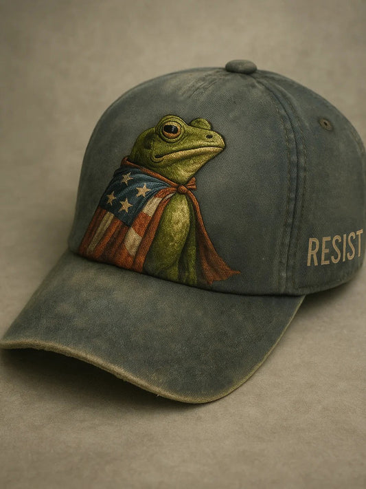 Unisex Resort Resist Frog Art Print Cap