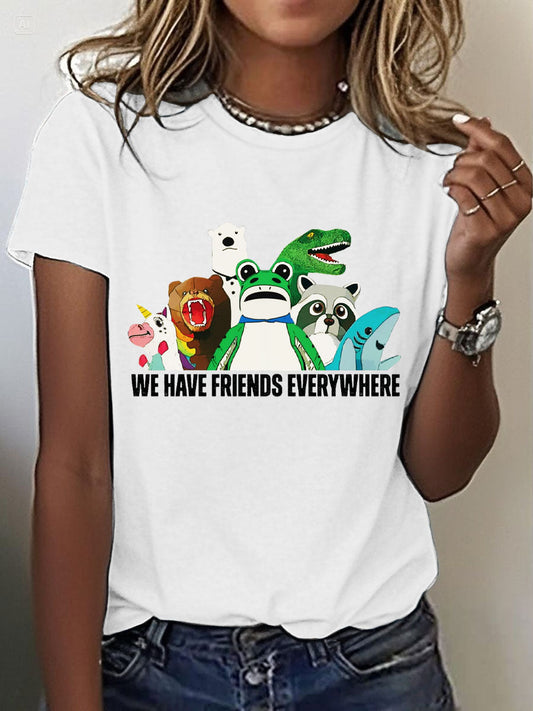 Women's 8647 FDT Funny Frog Printed T-Shirt