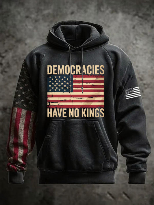 Men's No Kings Oversized Drop-Shoulder Hoodie with Pockets