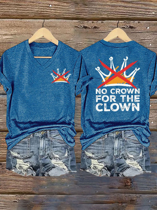 Women's No Kings Printed Casual T-shirt
