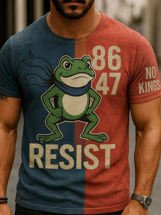 Men's Resist Frog Print Casual T-shirt