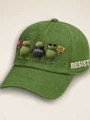 Unisex Portland Frog Crochet Art Cap