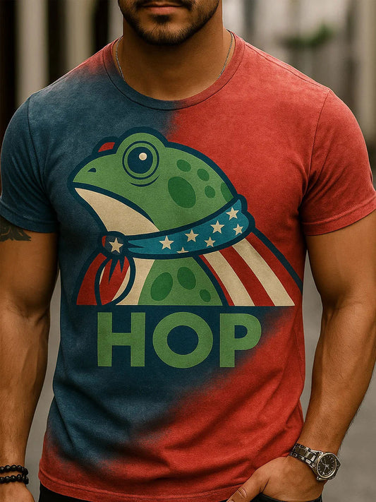 Men's Resist Frog Print Casual T-shirt