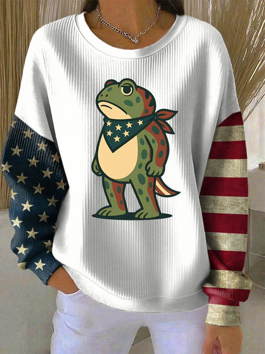 Women's Portland Frog Resist Ribbed Round-Neck Sweatshirt