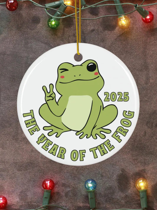 The Year of The Frog Portland Frog Printed Christmas Acrylic Decorative Ornament
