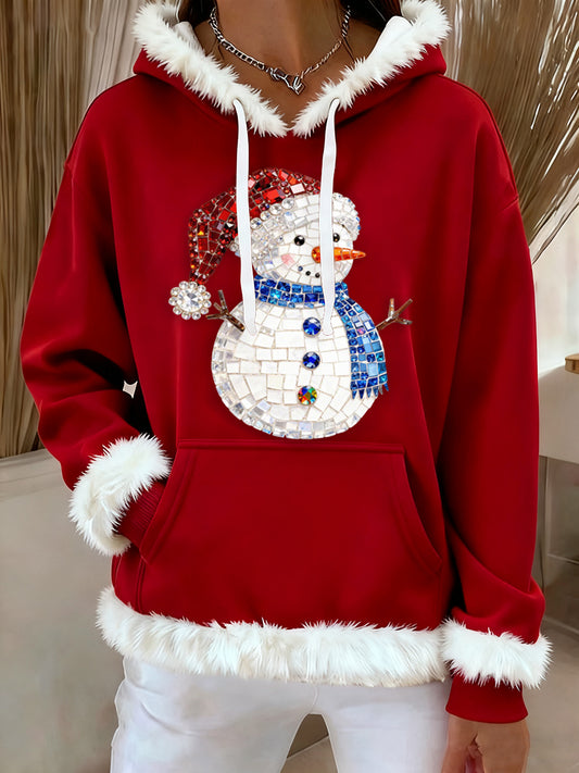 Women's Merry Christmas Snowman Art Hoodie