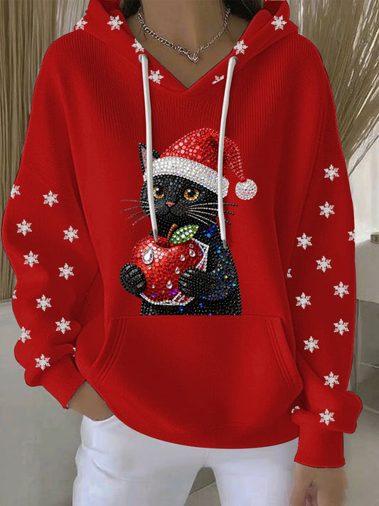 Women's Christmas Print Casual Hoodie