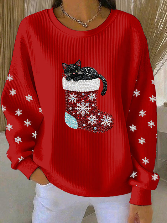 Women's Christmas Print Casual Sweatshirt