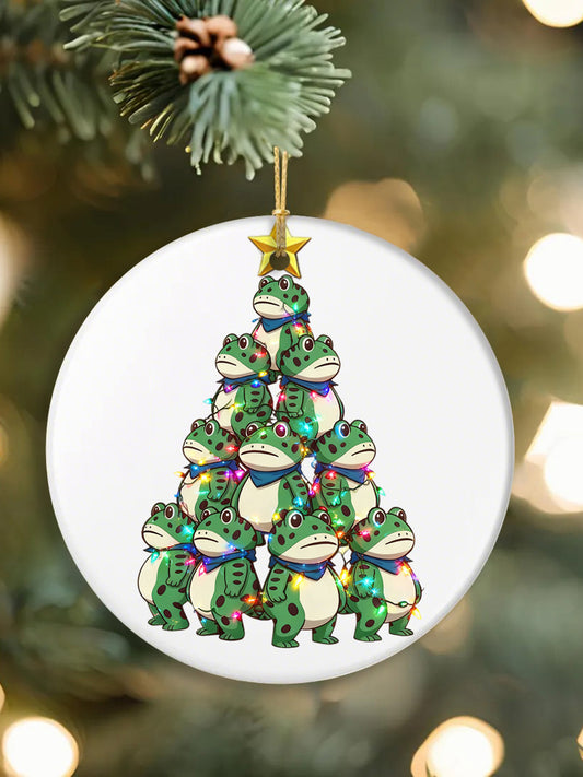 Merry Resistmas Portland Frog Printed Acrylic Decorative Ornament