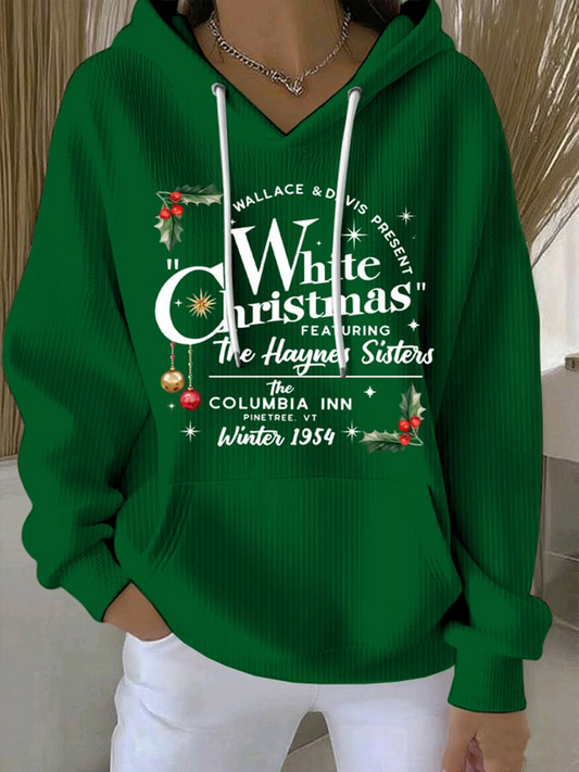 Women's White Christmas Print Sweatshirt