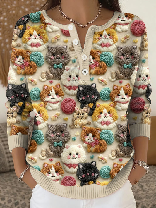 Women's Cats Art Print Top