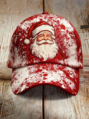 Unisex Retro Christmas Santa Print Hat