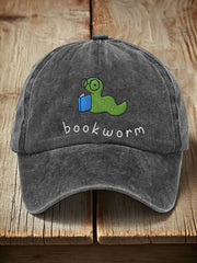 Unisex Bookworm Embroidered Vintage Hat