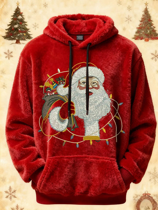 Men's Santa Claus Plush Casual Hoodie