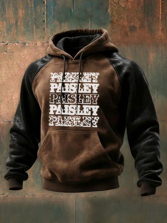 Men's Vintage Western Paisley Printed Casual Hoodie