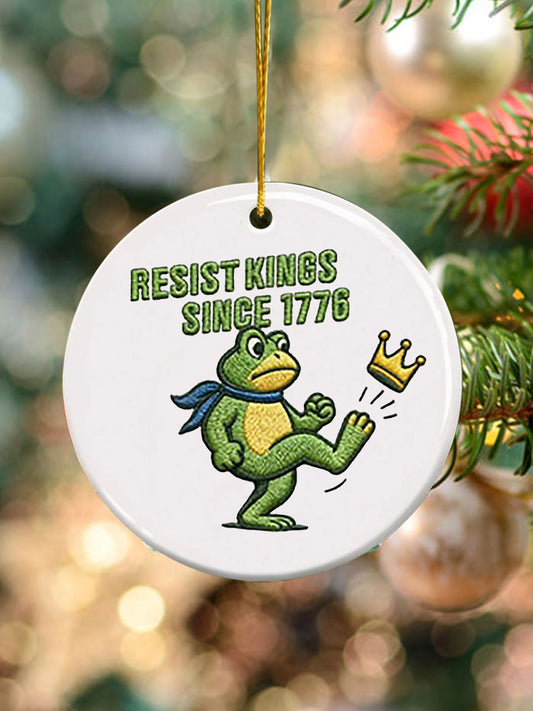 Portland Frog Resist Christmas Tree Ornament