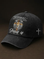 Unisex Normal Isn't Coming Back Jesus Is Revelation 14 Cross Faith Print Hat