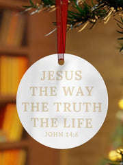 Jesus The Way The Truth The Life John 14:6 Christian Cross Printed Acrylic Decorative Ornament