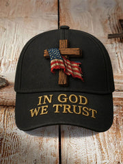 Unisex In God We Trust Flag Cross Print Hat