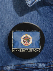 Unisex Minnesota Strong Print Brooch