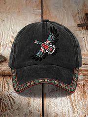 Indigenous-Style Casual Hat with Embroidery and Print (Unisex)
