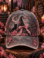 Breast Cancer Awareness Witch Print Casual Unisex Hat