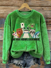 Women's We Have Friends Everywhere Portland Frog Resist Plush Sweatshirt