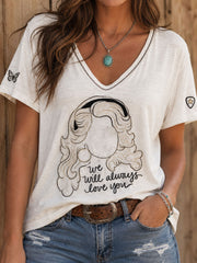 Women's Rip Country Music Lover Queen of Country Printed T-shirt