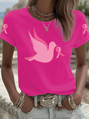 Women's Breast Cancer Printed T-shirt