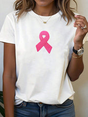 Women's Breast Cancer Awareness Pink Ribbon T-Shirt