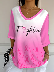 Women's Breast Cancer Half-Sleeve T-Shirt
