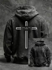 Men's Cross Print Casual Hoodie