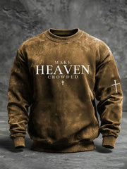 Men's "Make Heaven Crowded" print casual sweatshirt