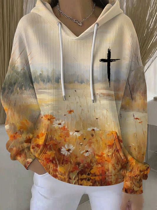 Women's Fall Faith Print Casual Sweatshirt