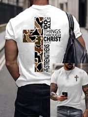Men's Faith Printed imitation cotton short-sleeved T-shirt