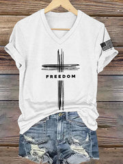 Women's Freedom Cross  Short Sleeve T-Shirt
