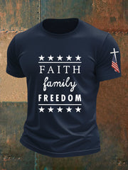 Men's Faith Freedom Cross Short Sleeve T-shirt
