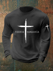Men's Yeshua Waffle Print Casual T-Shirt