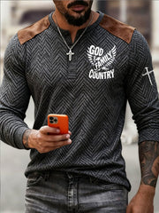 Men's God Family Country Long Sleeve T-Shirt