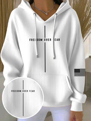 Women's Freedom Over Fear Cross Long Sleeve Hoodie