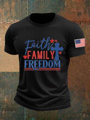 Men's Faith Freedom Cross Short Sleeve T-shirt