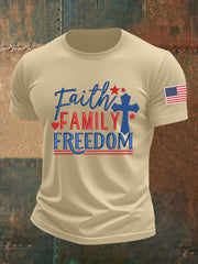 Men's Faith Freedom Cross Short Sleeve T-shirt